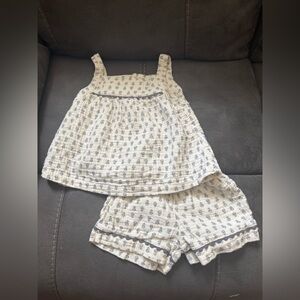 Carter's Cream and Black Floral Sleeveless Set